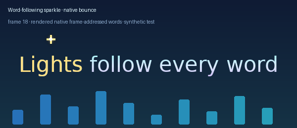 Word-following sparkle · native bounce