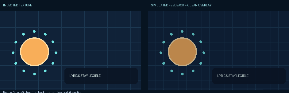 Original continuous feed source and routed feedback preview