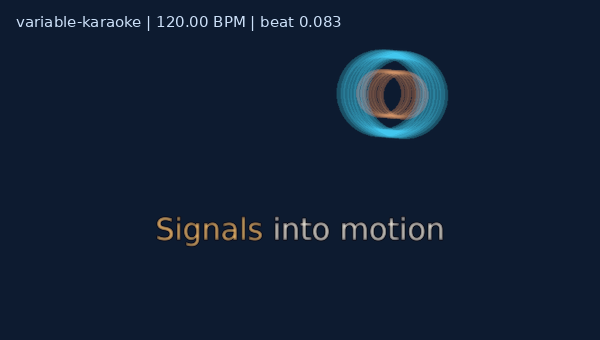 Variable BPM + live word highlighting